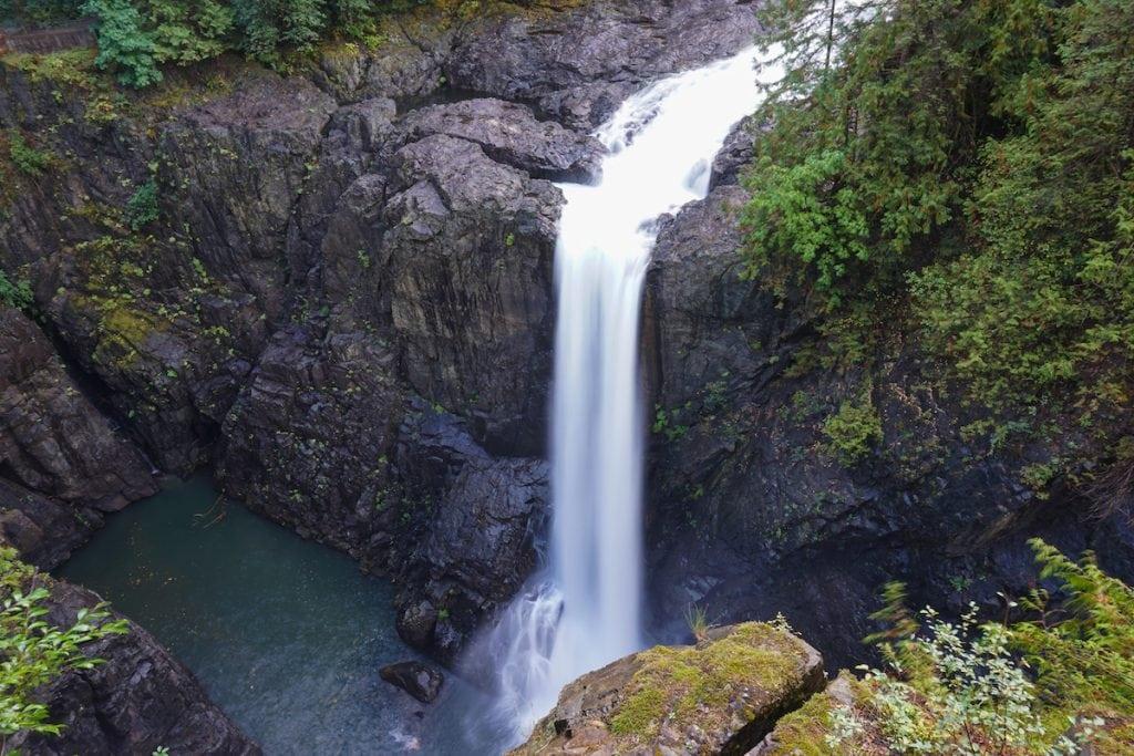 Elk Falls Provincial Park can be found next to the town of Campbell River, Vancouver Island.